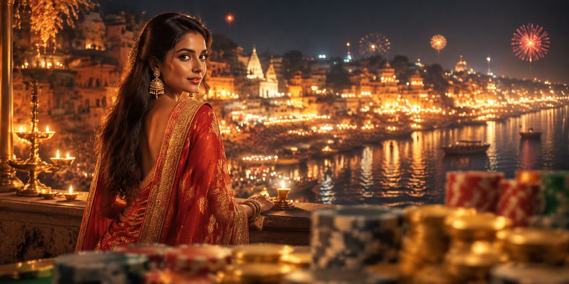 Scenic view of Varanasi ghats at sunset